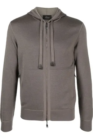 BRIONI Hoodie con cordones y cierre
