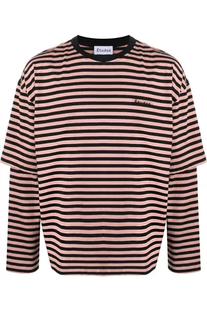Etudes Playera con rayas estampadas y doble mangas