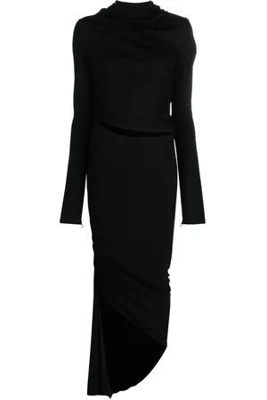 ANDREADAMO Vestido midi con diseño asimétrico y drapeado