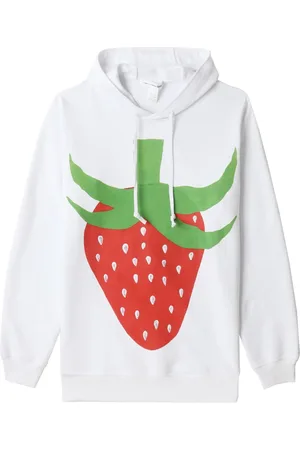 Comme des Garçons Hoodie con cordones y fresas estampadas