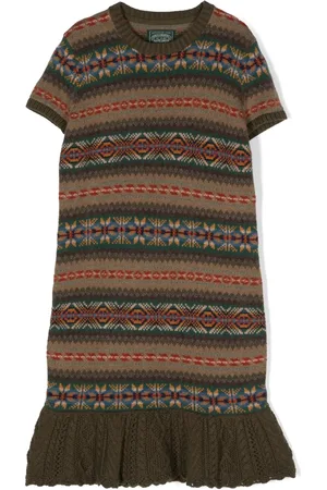 Ralph Lauren Vestido midi de tejido fair isle