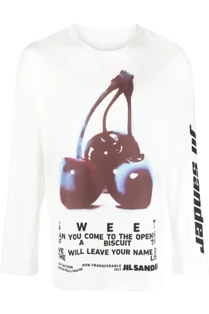 Jil Sander Playera con cerezas estampadas