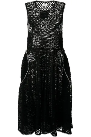 NOIR KEI NINOMIYA Vestido midi con aplique floral