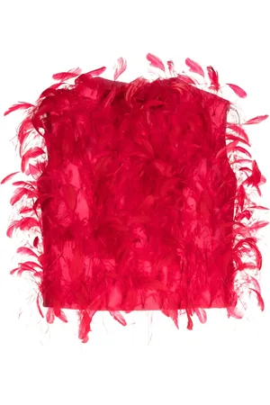 ISABEL SANCHIS Top de seda con detalle de plumas