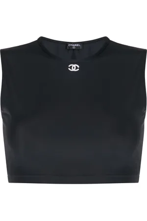 CHANEL Camiseta corta con logo CC 1990