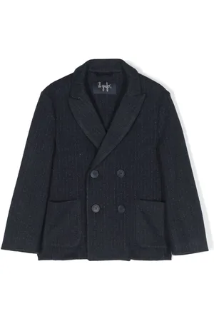 Il gufo Blazer con doble botonadura y motivo de rayas