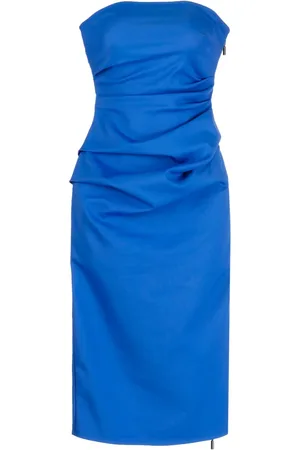 MATICEVSKI Vestido strapless con diseño fruncido