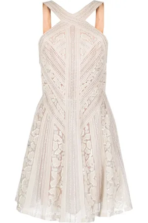 Elie saab Vestido de seda con detalles de mostacillas