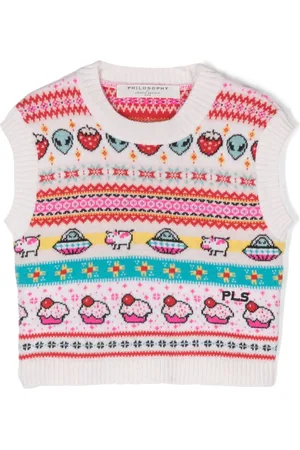 PHILOSOPHY DI LORENZO SERAFINI Top tejido en intarsia sin mangas