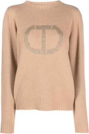 Twin-Set Suéter tejido con motivo de logo en intarsia