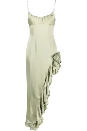 Alessandra Rich Vestido de seda con volantes