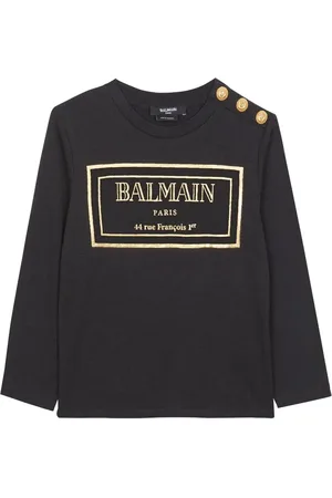 Balmain Playera manga larga con logo estampado