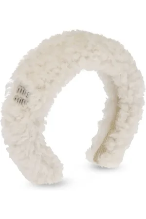 Miu Miu Diadema texturizada con placa del logo