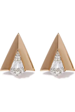 ANNOUSHKA Aretes Deco Arrow en oro amarillo de 18kt con diamantes