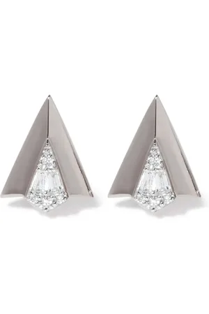 ANNOUSHKA Aretes Deco en oro blanco de 18kt con diamantes