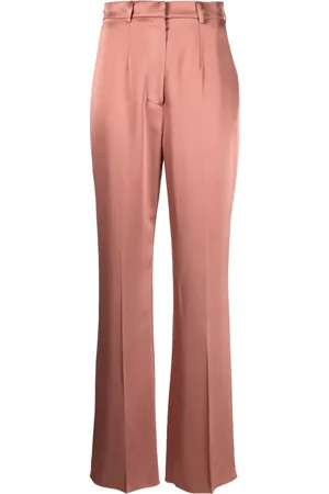 Nanushka Pantalones rectos con efecto satinado