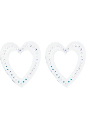 SAFSAFU Aretes Big Heart con detalles de cristal