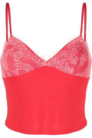 FLEUR DU MAL Top estilo camisón con encaje floral