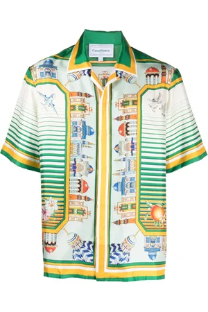 Casablanca Camisa de seda con estampado gráfico