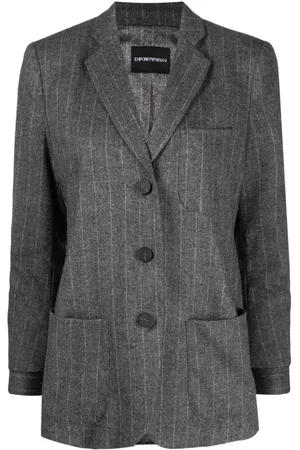Emporio Armani Blazer con botones y rayas diplomáticas estampadas