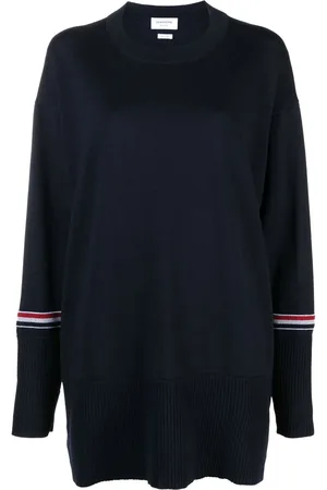 Thom Browne Suéter de tejido fino con cuello redondo
