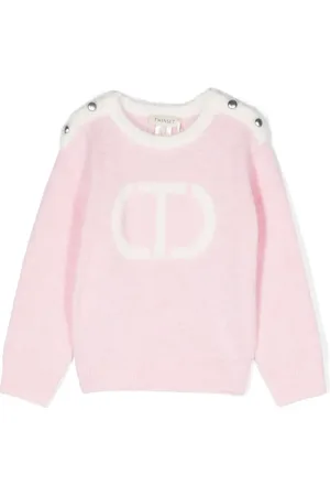 Twin-Set Suéter con logo en intarsia