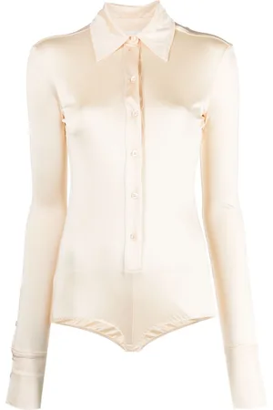 Sportmax Body con cuello italiano y efecto satinado