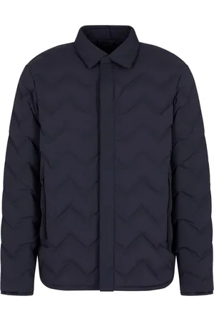 Emporio Armani Chamarra con capitonado chevron y parche del logo