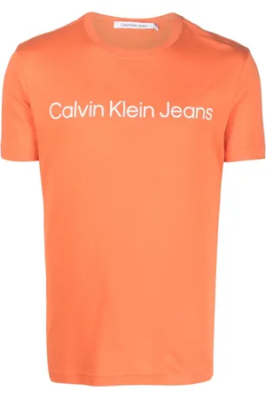 Calvin Klein Playera con cuello redondo y logo estampado