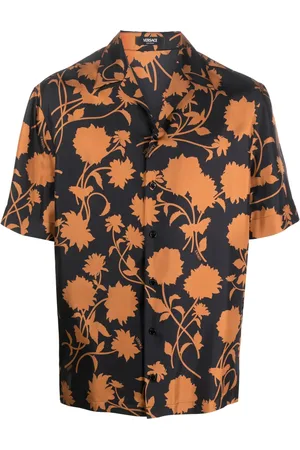 VERSACE Camisa de seda con estampado floral