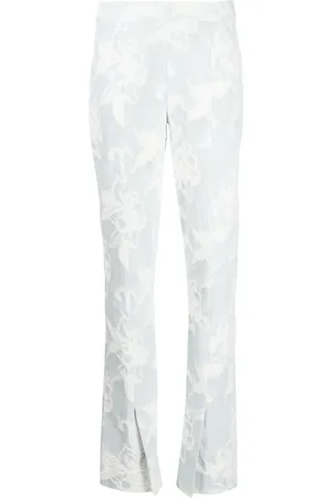 ZIMMERMANN Jeans rectos con bordado floral