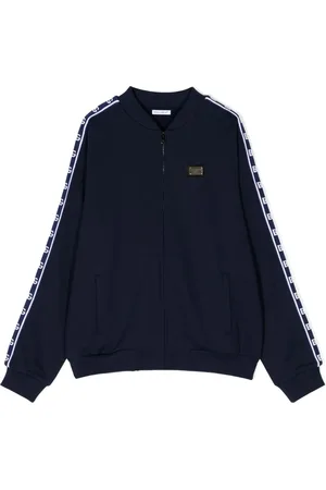Dolce & Gabbana Sudadera con cierre y rayas del logo