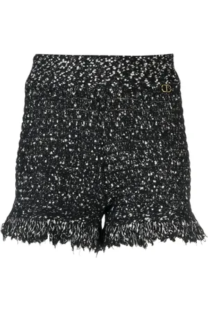 Twin-Set Shorts de tweed con bordes deshilachados
