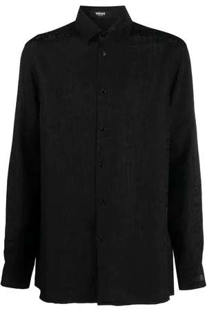 VERSACE Camisa con motivo de piel de cocodrilo en jacquard