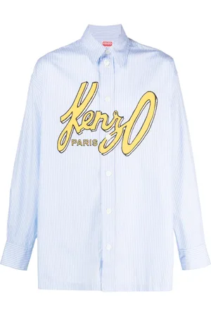 Kenzo Camisa con logo estampado y motivo de rayas