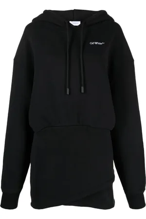 OFF-WHITE Vestido corto estilo hoodie con logo bordado