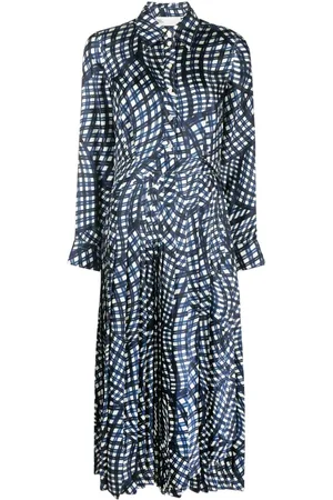 Tory Burch Vestido camisero de seda con estampado gráfico