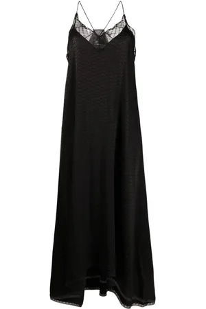 Zadig & Voltaire Vestido midi con ribete de encaje