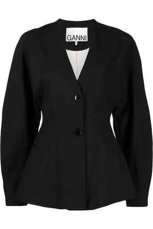 Ganni Blazer con botones y cuello en V