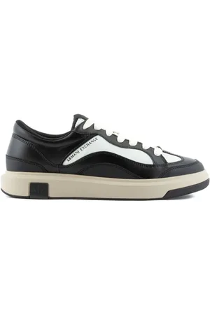 Armani Exchange Tenis con diseño de paneles y logo estampado