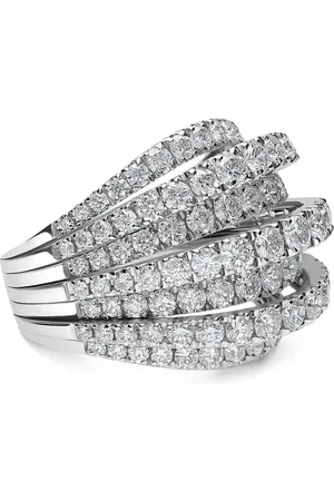 Leo Pizzo Anillo Waves en oro blanco de 18kt con diamantes