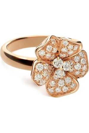 Leo Pizzo Anillo Flora en oro rosa de 18kt con diamantes