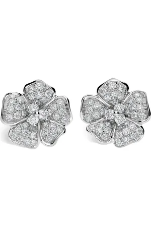 Leo Pizzo Aretes Flora en oro blanco de 18kt con diamantes