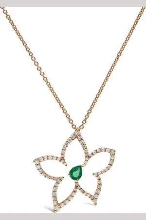 Leo Pizzo Collar en oro blanco de 18kt con diamantes y esmeralda