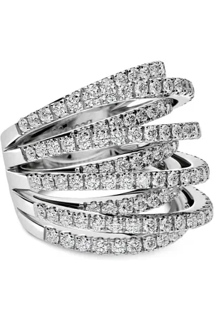 Leo Pizzo Anillo Waves en oro blanco de 18kt con diamantes