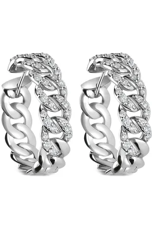 Leo Pizzo Aretes Groumette en oro blanco de 18kt con diamantes