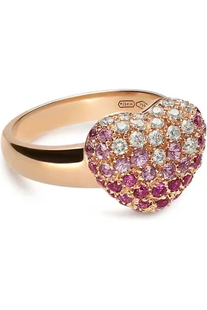 Leo Pizzo Anillo Amore en oro rosa de 18kt con diamantes y zafiro