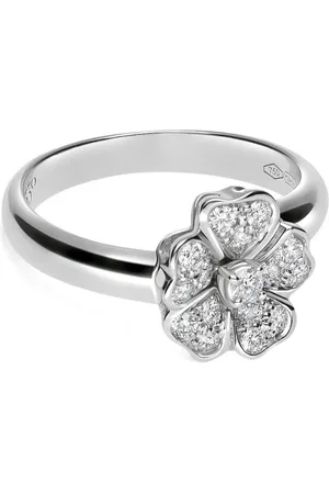 Leo Pizzo Anillo Flora en oro blanco de 18kt con diamantes