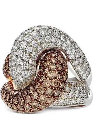 Leo Pizzo Anillo Abbraccio en oro blanco y oro rosa de 18kt con diamantes