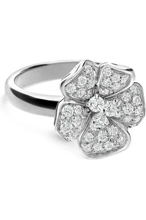 Leo Pizzo Anillo Flora en oro blanco de 18kt con diamantes